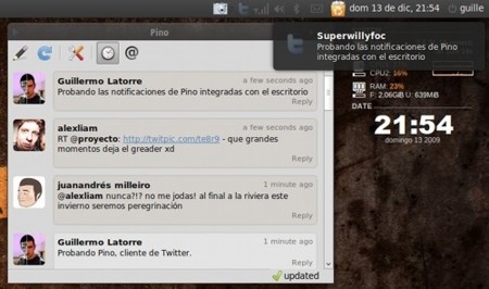 Pino: cliente Twitter integrado en el entorno GNOME