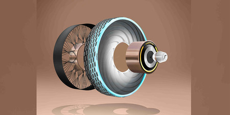 Esta llanta de Goodyear no usa aire y se repara automáticamente en caso de pinchadura
