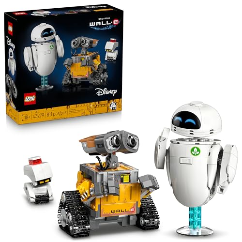 LEGO | Disney y Pixar Wall-E y Eve Kit Construible Basado en la Película de Animación, Divertida Actividad para Parejas, Creativo Regalo para Fans Adultos de los Personajes 43279