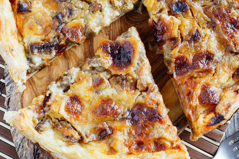 Tarta salada de berenjena. Receta vegetariana fácil