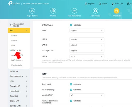 Configuración de IGMP en el router