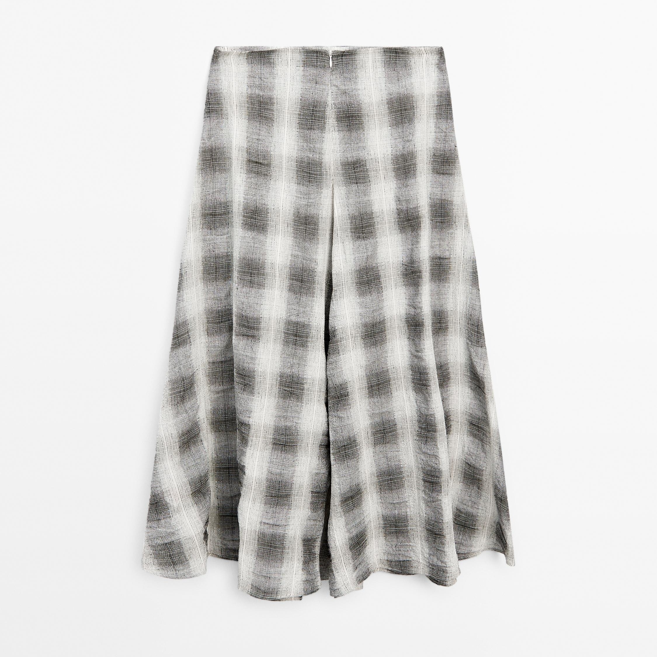 Falda larga vuelo cuadros