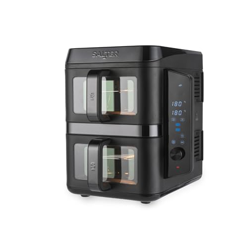 Salter Freidora de aire vertical con doble cesta, 9L en total 