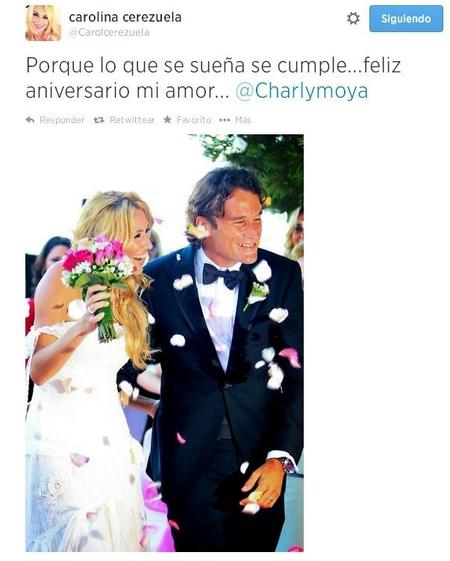 Viva el amor, viva Carlos Moyá, Viva Carolina Cerezuela y viva su aniversario
