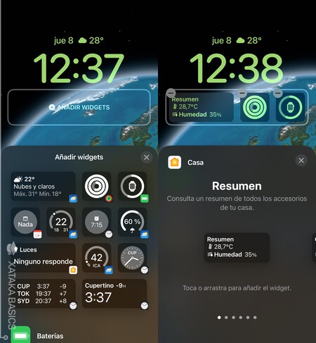 Widgets Bajo Reloj