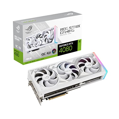 ASUS ROG-STRIX-RTX4080-O16G-WHITE, 16GB GDDR6X, 2655OC/2625MHZ, 2HDMI, 3DP