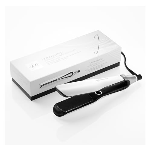 ghd Chronos Max - Plancha de Pelo Profesional, Styler con Placas 85% más Anchas, Peinado 3x Veces Más Rápido, Más Brillo, Sin Daño Por Calor Extremo - Para Cabello Largo, Grueso o Rizado -Color Blanco