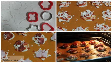 mini pizzas con formas divertidas