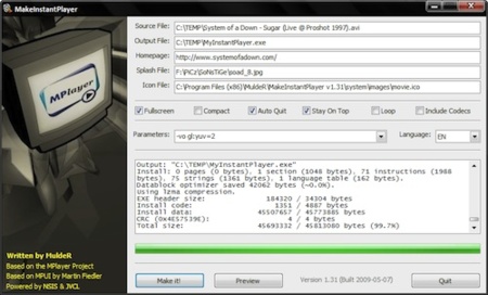 Crea vídeos autoejecutables con MakeInstantPlayer