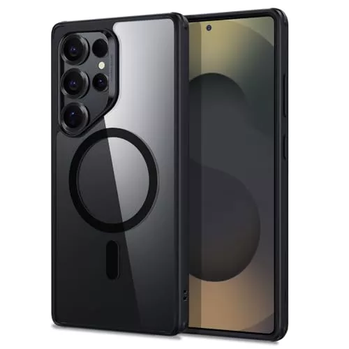ESR Funda para Samsung Galaxy S25 Ultra, Compatible con MagSafe, Funda Magnética para Galaxy S25 Ultra, Protección Grado Militar, Resistente Amarilleo, Serie Classic, Negro Transparente