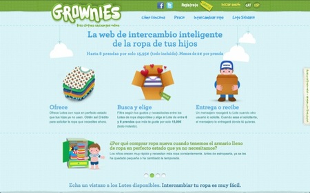 Grownies es un sitio en Internet para intercambiar ropa de los peques entre 0 y 8 años