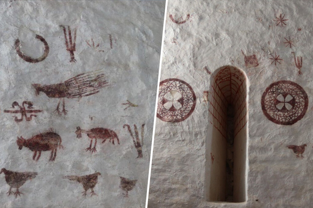Una iglesia medieval de Álava escondía pinturas de bestias y discos solares en sus muros. Nadie sabe qué diablos hacen ahí