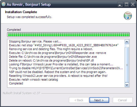 Truco: Elimina Bonjour de tu Windows