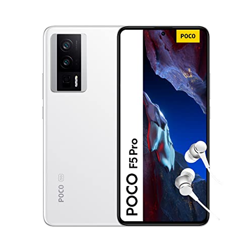 Xiaomi POCO F5 Pro 5G -libre, Smartphone de 12+256GB, Pantalla de 6.67” 120Hz WQHD+ AMOLED, Snapdragon 8+ Gen 1, Triple Camara 64MP con OIS , 5160mAh, NFC, Blanco (Versión ES + 3 años de garantía)