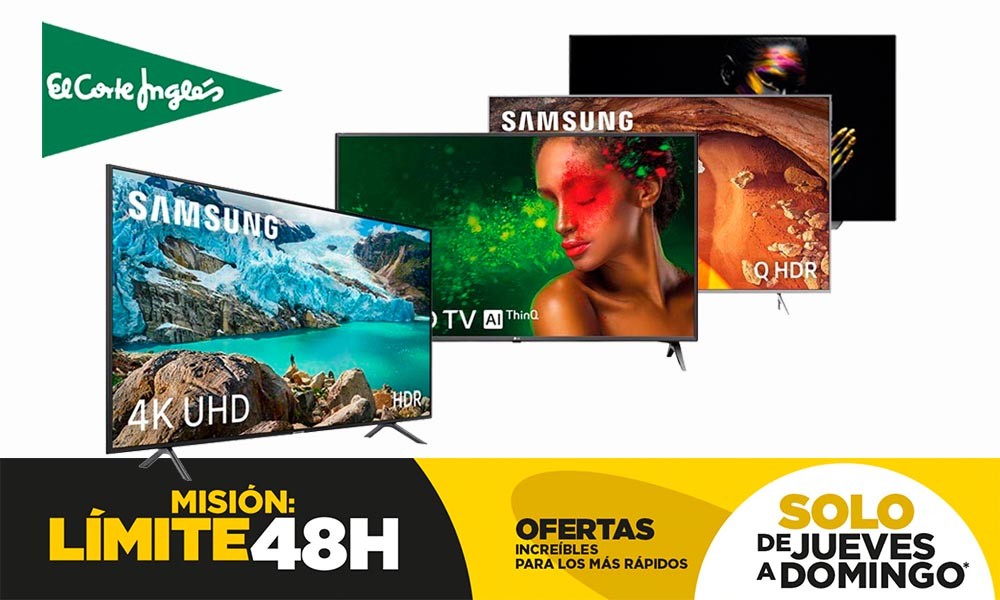 Límite 48 Horas en El Corte Inglés: hora de renovar tu vieja tele y cambiarla por una de estas 12 smart TVs de Philips, Sony, Samsung o LG, con descuentos de hasta un 38%