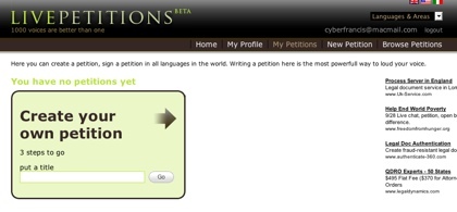 LivePetitions, creando y firmando peticiones online