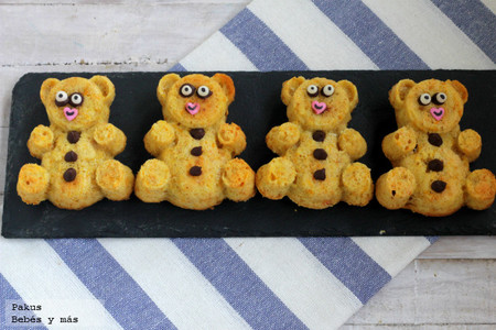 Bizcochos de calabaza con forma de ositos. Receta para niños