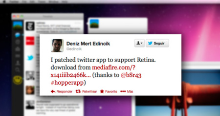 Cliente oficial de Twitter con soporte para pantallas Retina, aunque no de forma oficial
