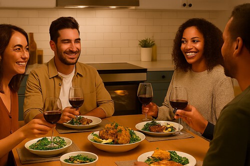 invitados en una cena