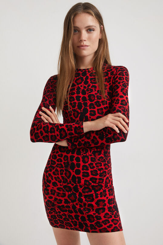 Vestido corto slim leopardo