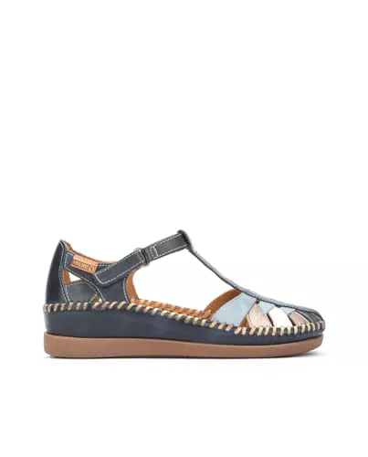 Pikolinos Cadaques Zapatos semiabiertos Mujer | en Cuero | Cierre Adherente | Tacón Medio | Talla EU 35-42 en Color Azul