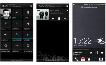 Acceso directos música desde barra de herramientas y pantalla de desbloqueo