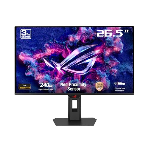 ASUS ROG Strix XG27AQDMES - Monitor Gaming de 27 Pulgadas, 1440p QD-OLED, 240 Hz, Neo Proximity Sensor, OLED Care Pro, ELMB, 99% DCI-P3, DisplayWidget Center
