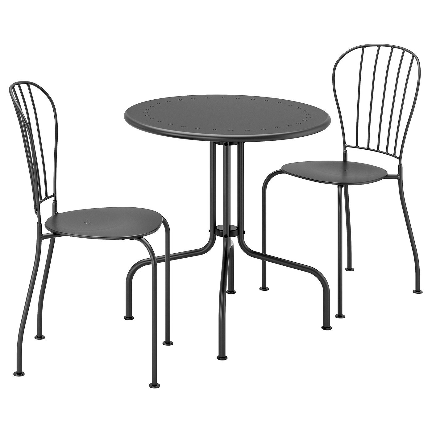 LÄCKÖ - Mesa con 2 sillas de exterior, gris
