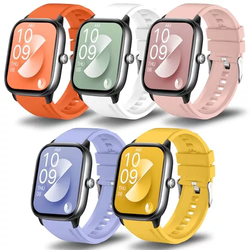 ASDONAL 5 Piezas Correas 20mm Compatible con Amazfit GTS 4/GTS 4 Mini, GTS 3, GTS 2/GTS 2 Mini/GTS 2e, Correa Silicona para Amazfit Bip 3/Bip 3 pro, Bip U/Bip U Pro, Bip S/Bip S Lite, Bip/Bip Lite
