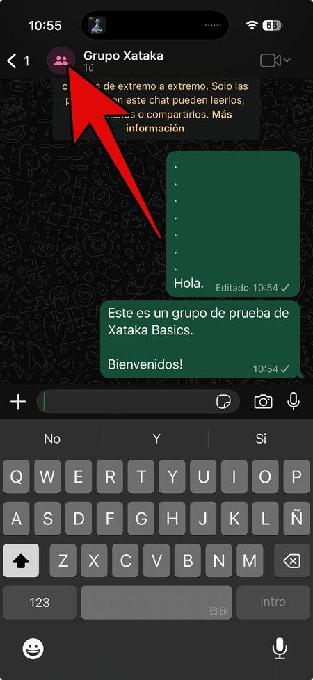 Como configurar sua etiqueta em um grupo do WhatsApp - Passo 1