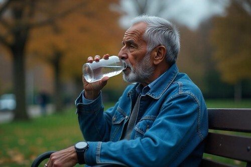 Persona bebiendo agua