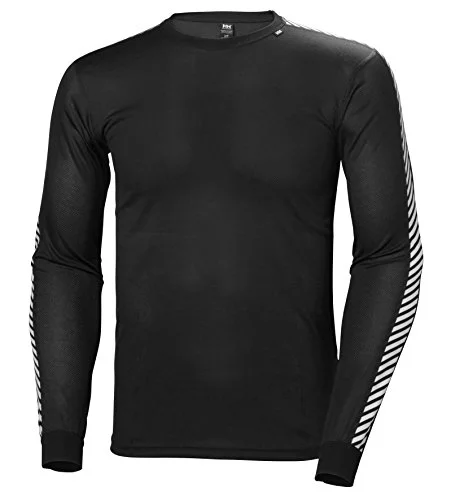 Helly Hansen Hombres Tripulación de rayas HH Lifa, Negro, M
