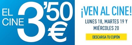 18, 19 y 20 de noviembre: vuelven las entradas a 3,50 euros en cines Yelmo y Cinesa