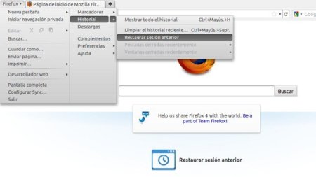 Cómo configurar cuantas pestañas se cargan al restaurar sesión en Firefox 4