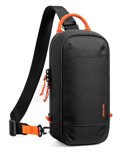 tomtoc Bandolera Bolso Sling Bag compatible con Nintendo Switch 2 Console 2025, Bolsa protectora Funda portátil de viaje para juegos con 8 ranuras para cartuchos, cargador y accesorios, Negro