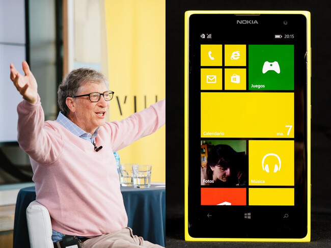 Composición con imagen de Bill Gates y una foto del Lumia 1020