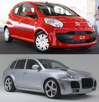David contra Goliat: Citroën C1 HDi vs Porsche Cayenne Techart 