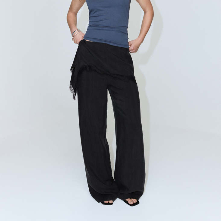 Pantalón lyocell tiro alto