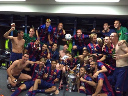 El triplete del Barça bien vale una celebración a lo grande