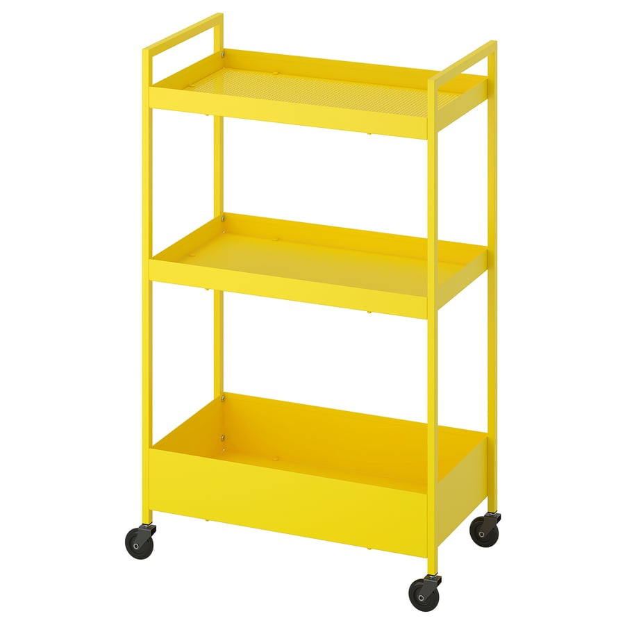 NISSAFORS - Carrito, amarillo, 50.5x30x83 cm