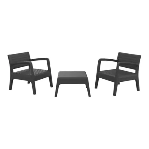 SP Berner SHAF - Conjunto Jardín 2 Sillones Individuales y Mesa Baja