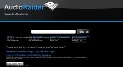 Audio Raider, buscando música disponible en internet