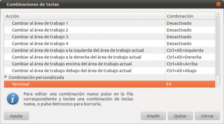 Accesos de teclado.