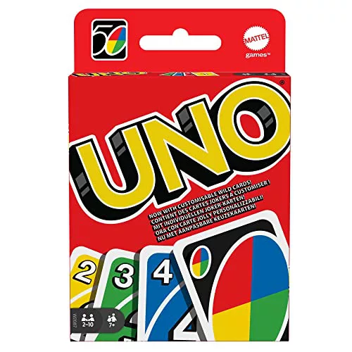 Mattel Games - UNO Original - Juego de Cartas Familiar - Clásico - Baraja Multicolor de 112 Cartas - De 2 a 10 Jugadores - para Niños y Adultos - Regalo para 7+ Años, W2087