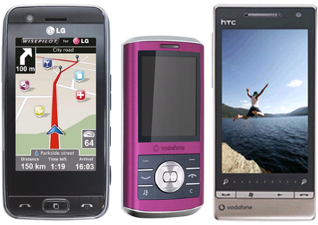 LG GT505, Vodafone 736, HTC Diamond 2 y Samsung OmniaPRO este verano con Vodafone