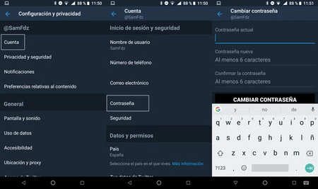 Cómo cambiar la clave en Twitter para Android