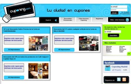 Cuponing: una web de ofertas colaborativas y cupones de descuento
