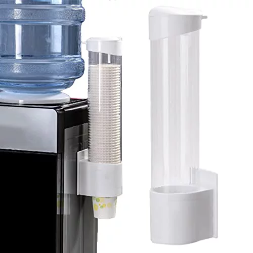 ANTHYTA Dispensador de Vasos de Papel en Pared Dispensador de Vasos de Plástico Dispensador de Vasos Desechables Portavasos de Papel a Prueba de Polvo Dispensador de 50 Tazas de 5 a 7,6 cm de Diámetro