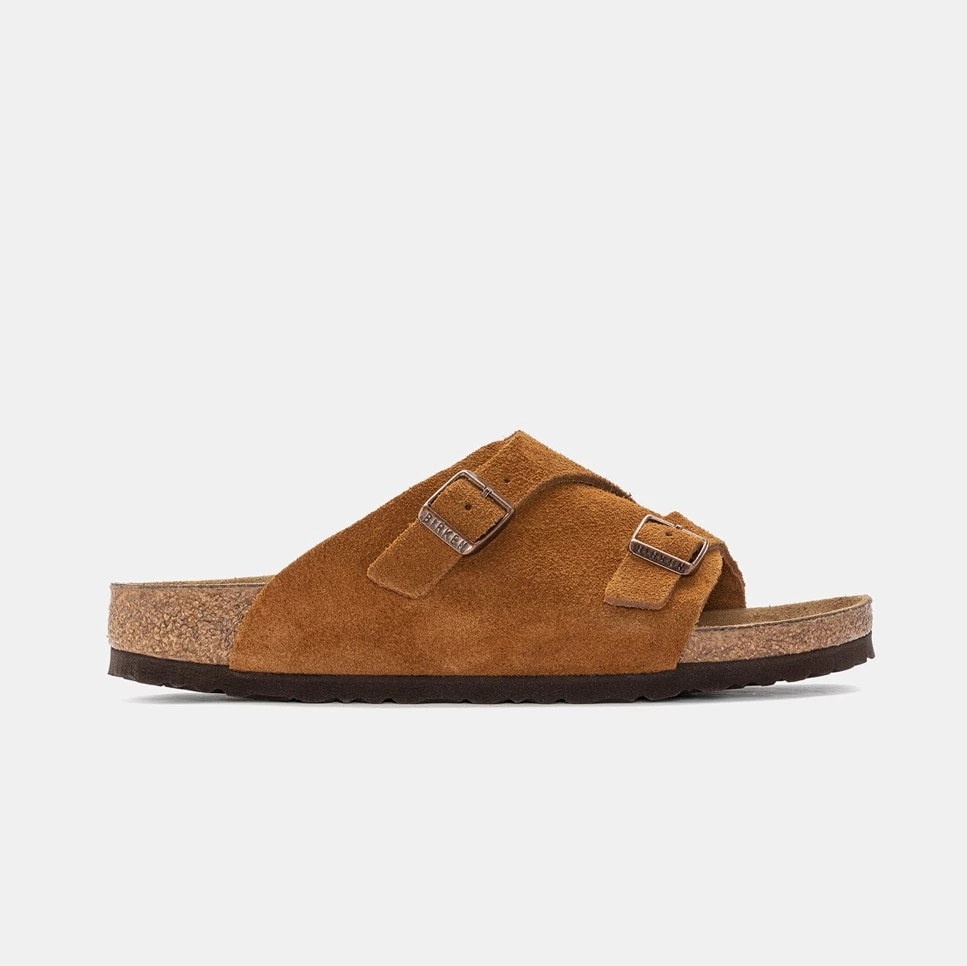Sandalias planas Zürich de mujer en ante Marrón Birkenstock

