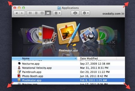 OS X Lion: Teclas para redimensionar ventanas